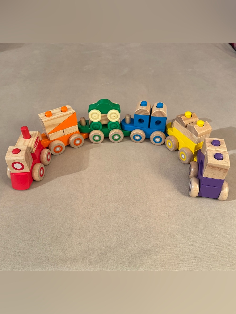 Melissa & Doug Deluxe Wood Train Toy Set